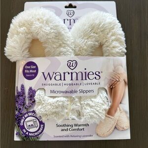 Warmies White Microwavable Slippers